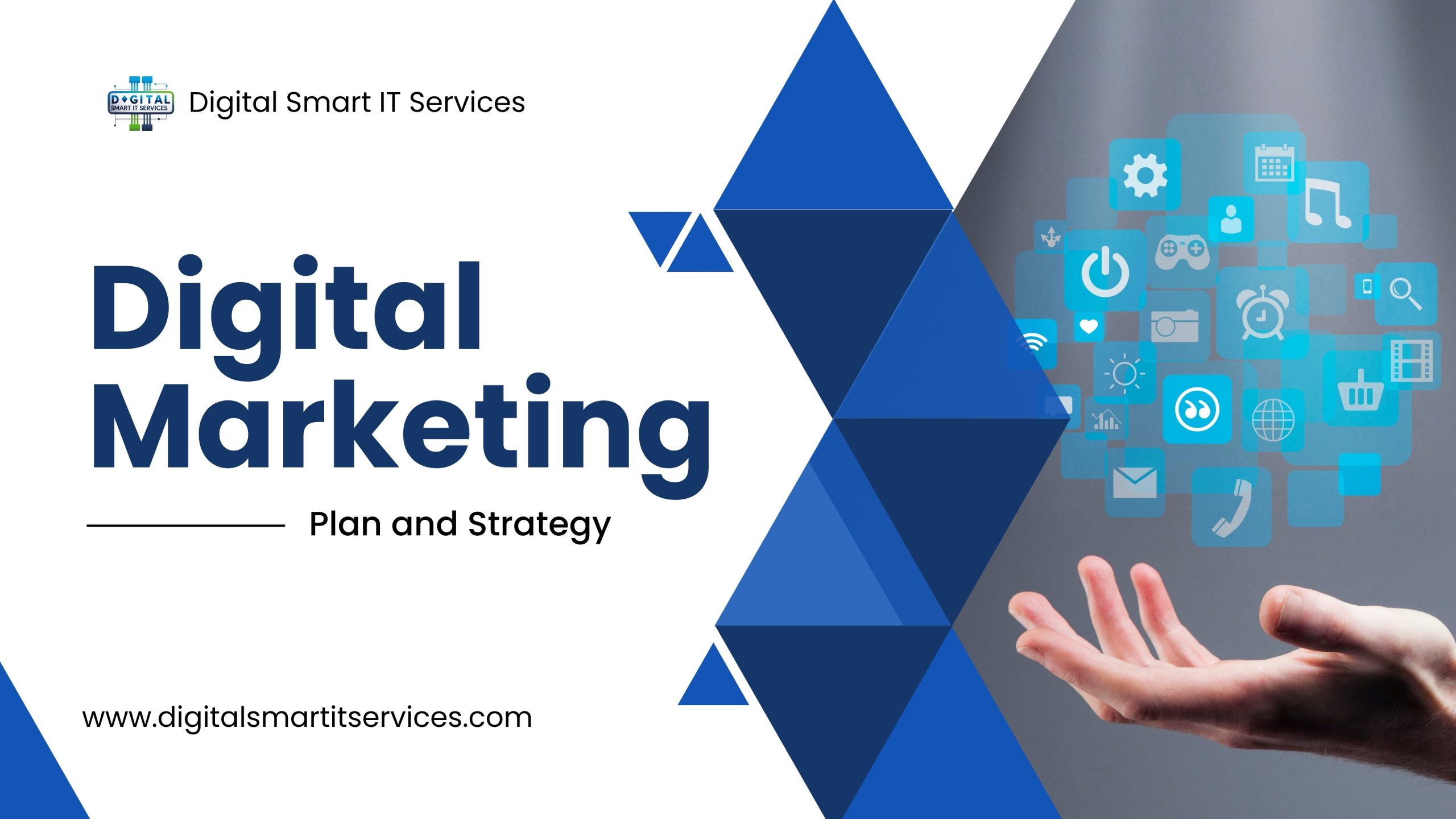 blue and white modern digital marketing presentation