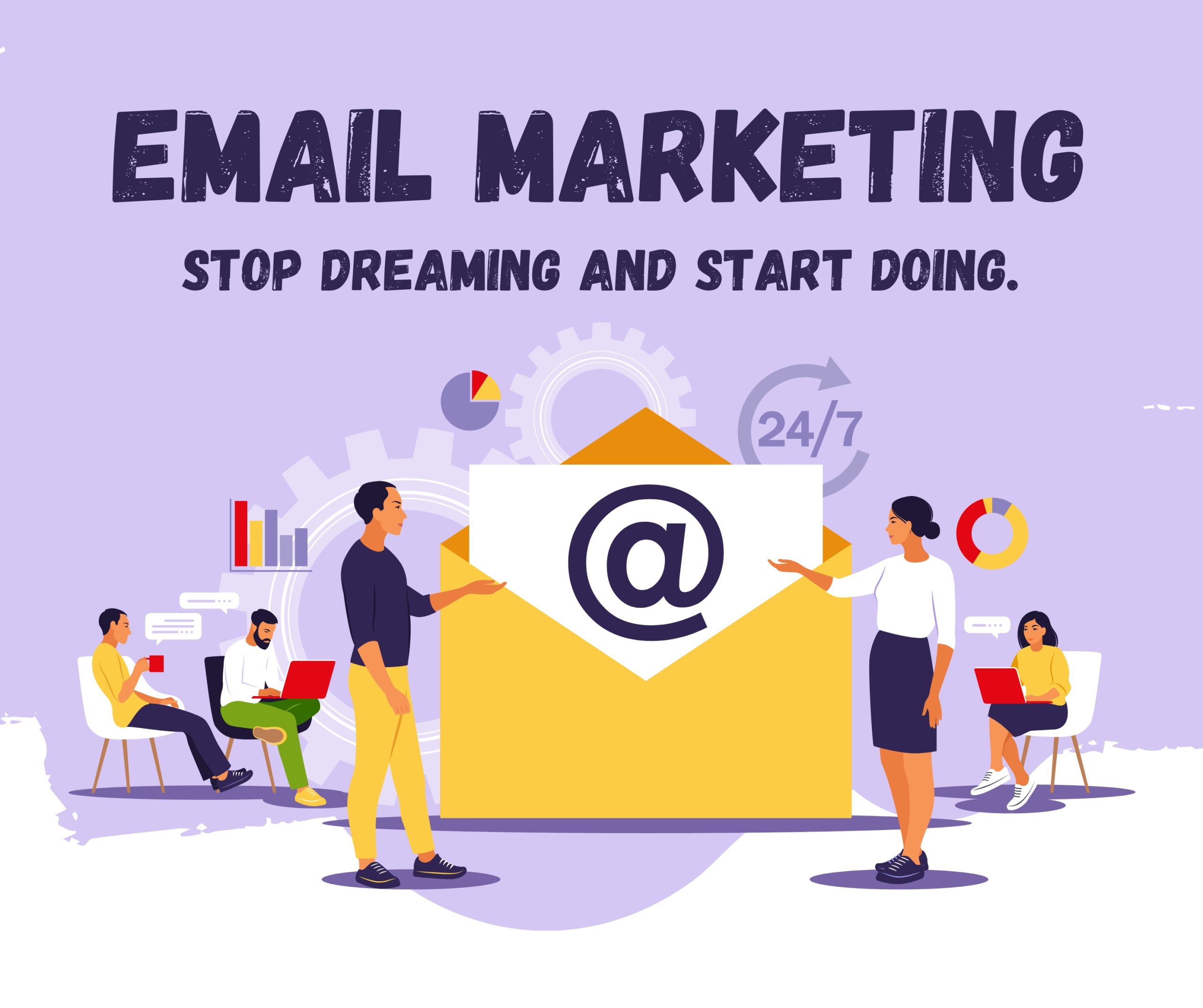purple yellow illustrator email marketing facebook post